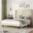 Stylish High Headboard Bed, 54 "High Headboard, High Quality, Comfortable High  Back Design Ideal For Reading Or Relaxing, Queen Size, Beige-1139872711-1139872709