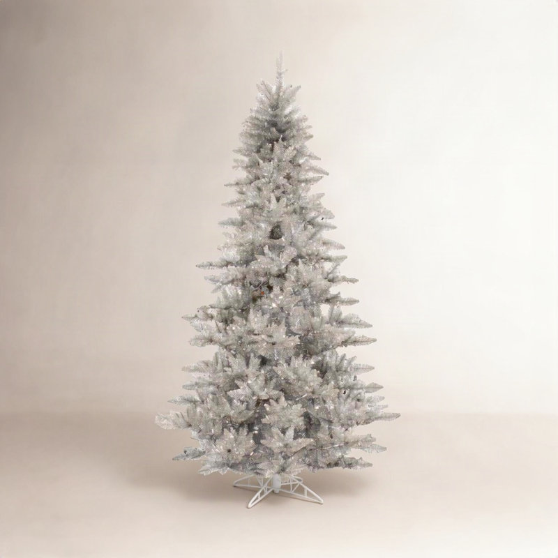 Sapin de Noël artificiel argent 7,5 pi, 7.5'