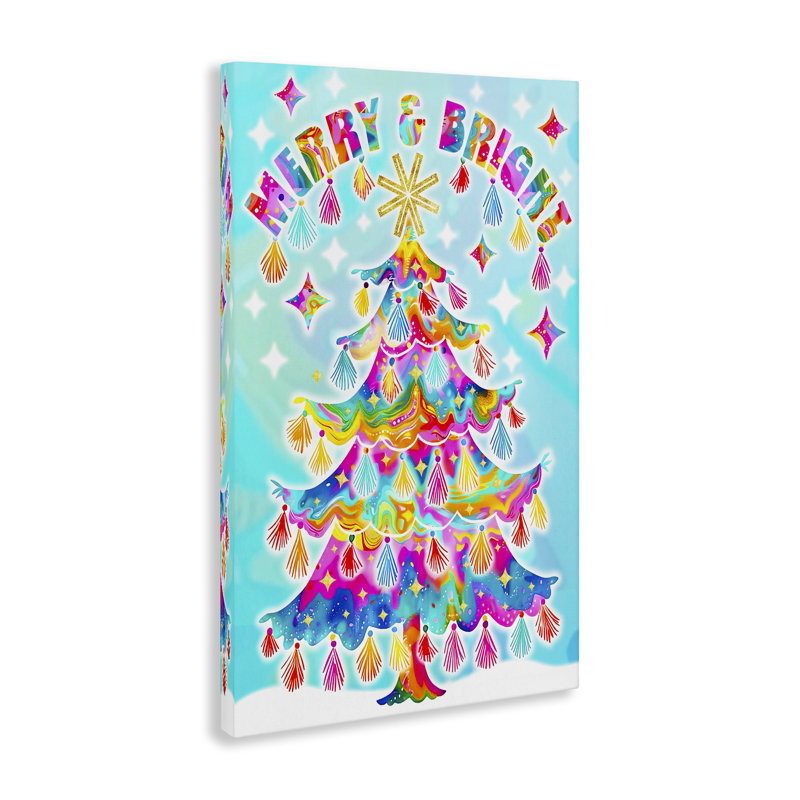 Art mural éclectique «Merry & Bright» par Jess Stempel, H 24 po x l 16 po