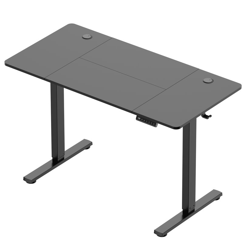 Adjustable Metal Base Standing Desk, Black/Black, 120 W x 60 D