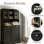 Armoire à poubelle double inclinable de 60 po de hauteur avec 2 tablettes réglables, armoire autoportante avec portes, panier à linge inclinable avec rangement