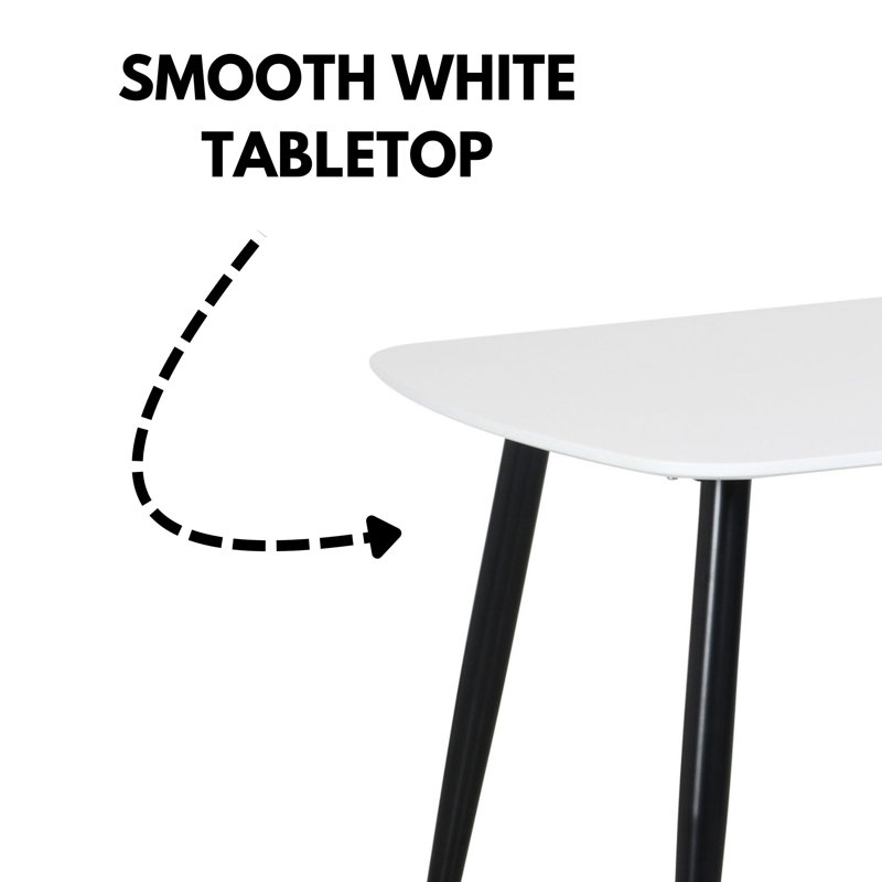 Benu Rectangular 120cm L x 80cm W Dining Kitchen Table, White