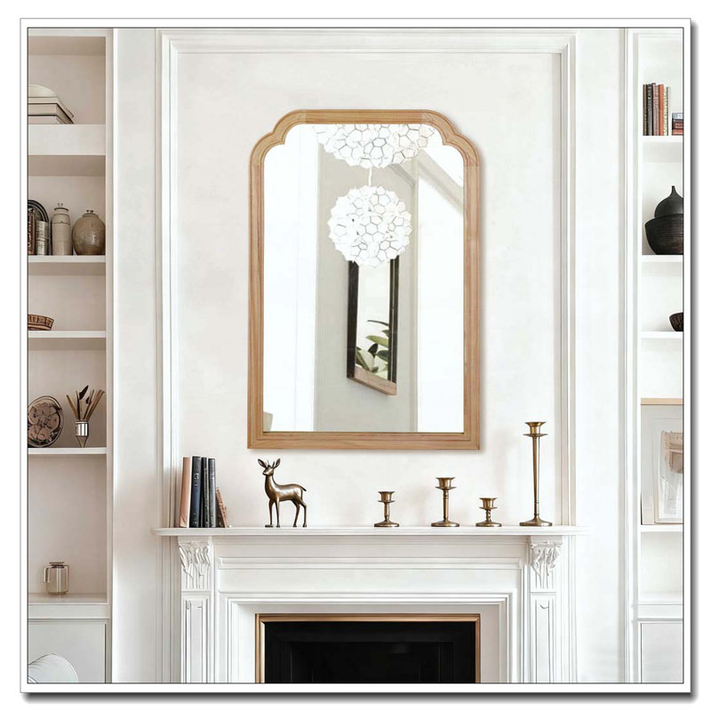 Miroir de coin, 30 po x 20 po, Bois naturel