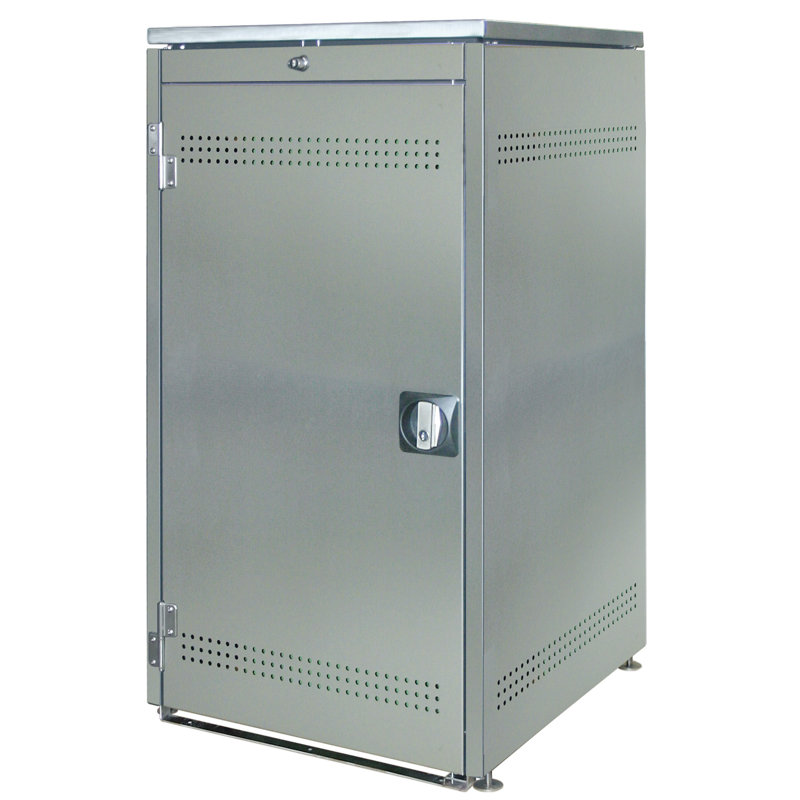 Metal Bin Store, Silver and metal
