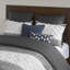 Ensemble d'édredon en coton 3 pièces avec capitonnage en chenille gris-113361367