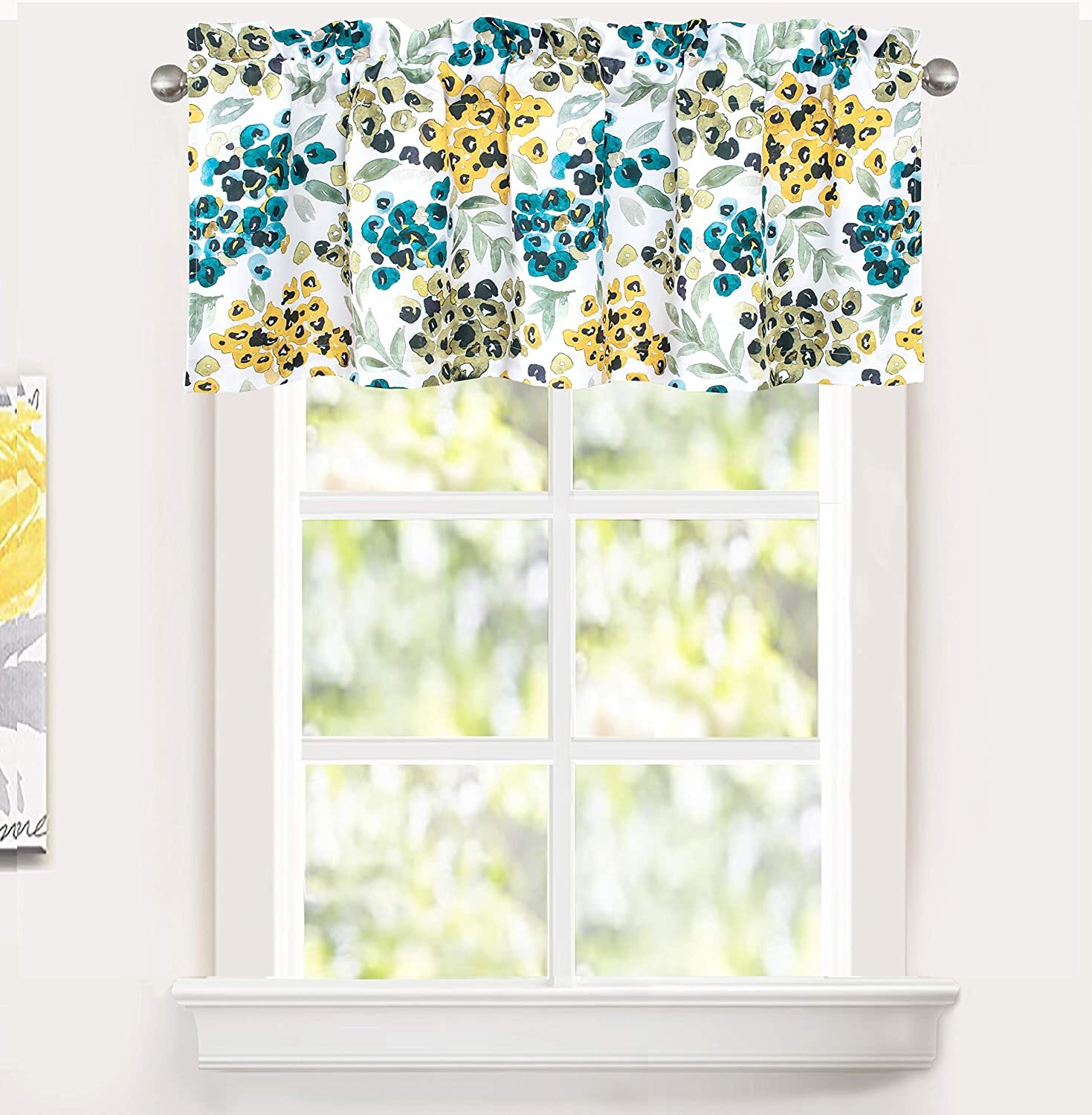 Red Barrel Studio® Floral Tailored 52'' W Window Valance in | Wayfair