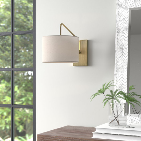 Finley Single Light Solid Brass Dimmable Armed Sconce & Reviews | Joss ...