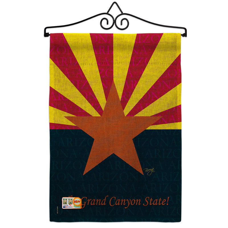 En toile jute 2 côtés 19 x 13 po arizona drapeau de jardin