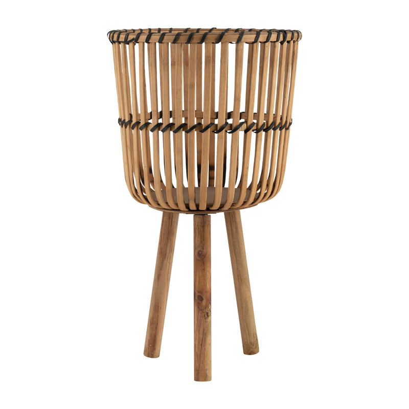 Jardinière avec support, intérieur et extérieur, H 26 po x l 15 po x P 15 po, Brun