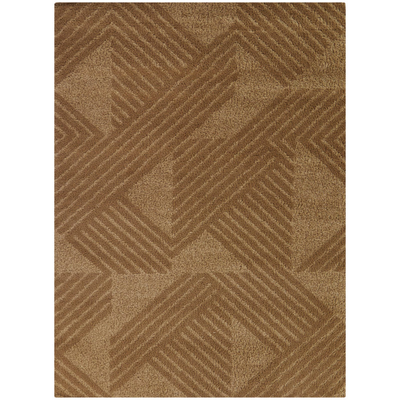 Tapis rayé orange brûlé Chavero, 5 pi 3 po x 7 pi