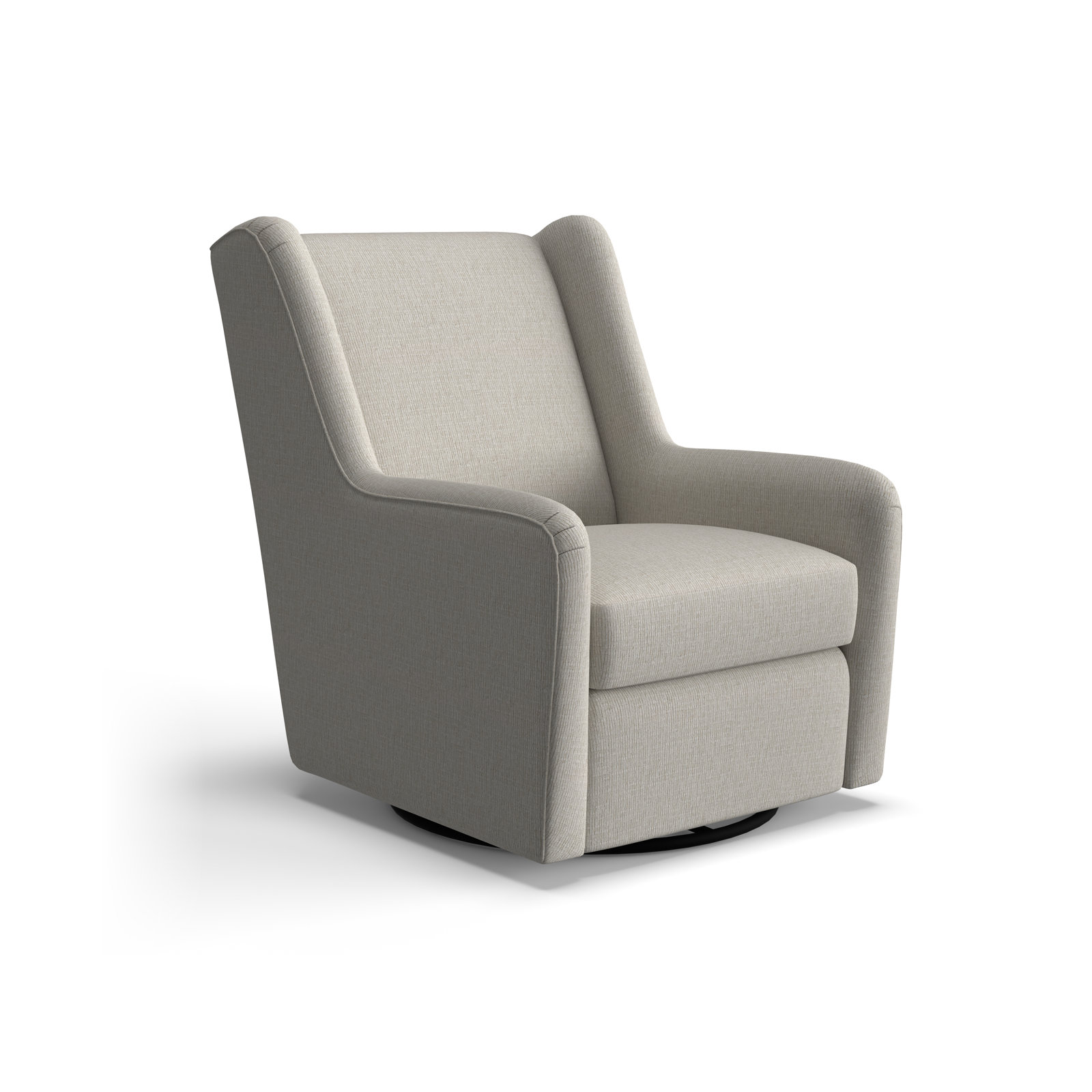 Miranda Upholstered Swivel Glider, Radical Chalk Performance Chenille