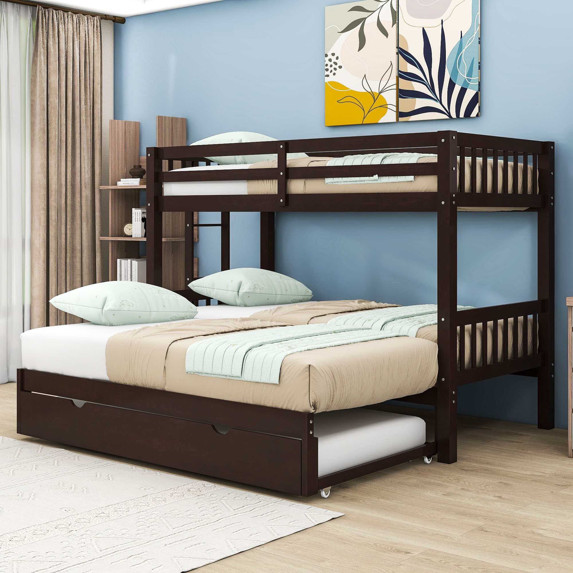 Harriet Bee Twin Over Twin/Double Twin PullOut Bunk Bed With Twin — free download