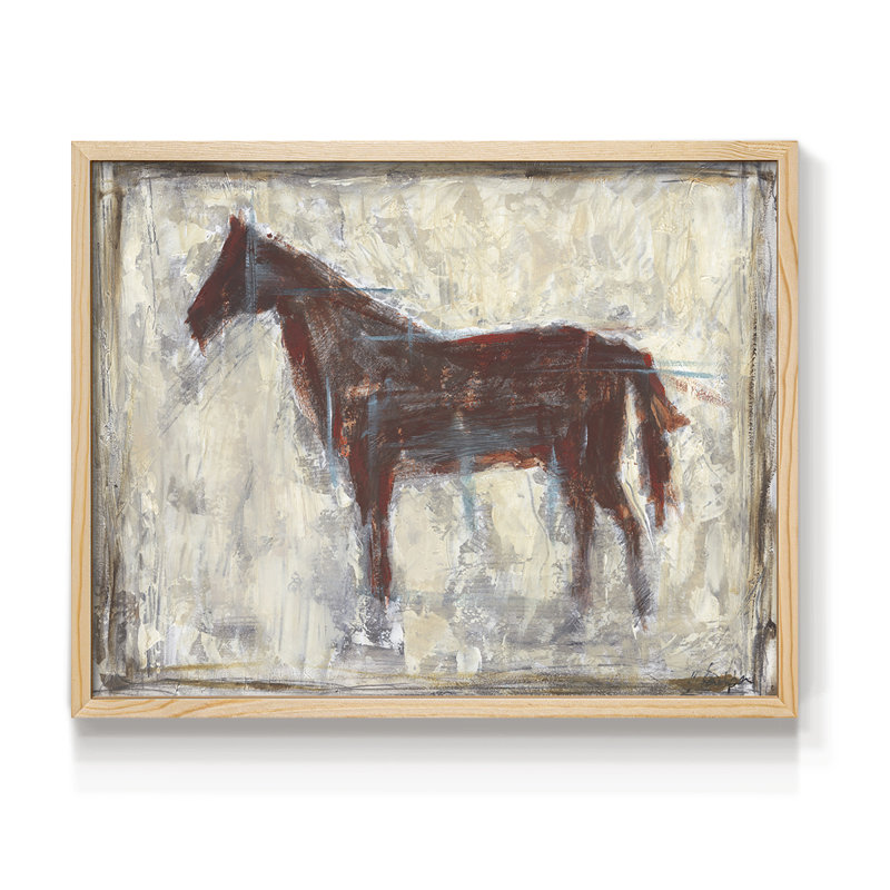Iron Equine I - Reproduction encadrée - Restickable, Naturel, H 22 po x l 28 po