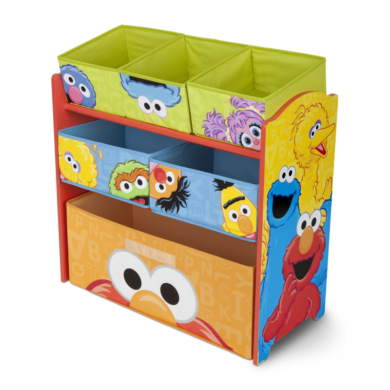 Sesame Street Multi-Color 6 Bin Kids' Toy Organizer