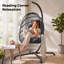 Fauteuil à œufs suspendu intérieur / extérieur Chingford avec support, balancelle, coussin de 5 po et appui-tête-461819399