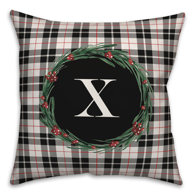  Couronne de monogramme - Housse et insert de coussin carré en X