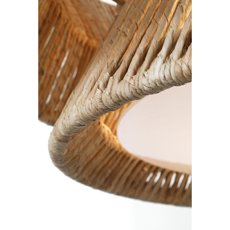 Antigua 30" Chandelier in Natural Abaca, Bronze