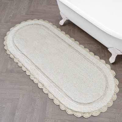 Laura Ashley Eloise Crochet Border Cotton Bath Mat