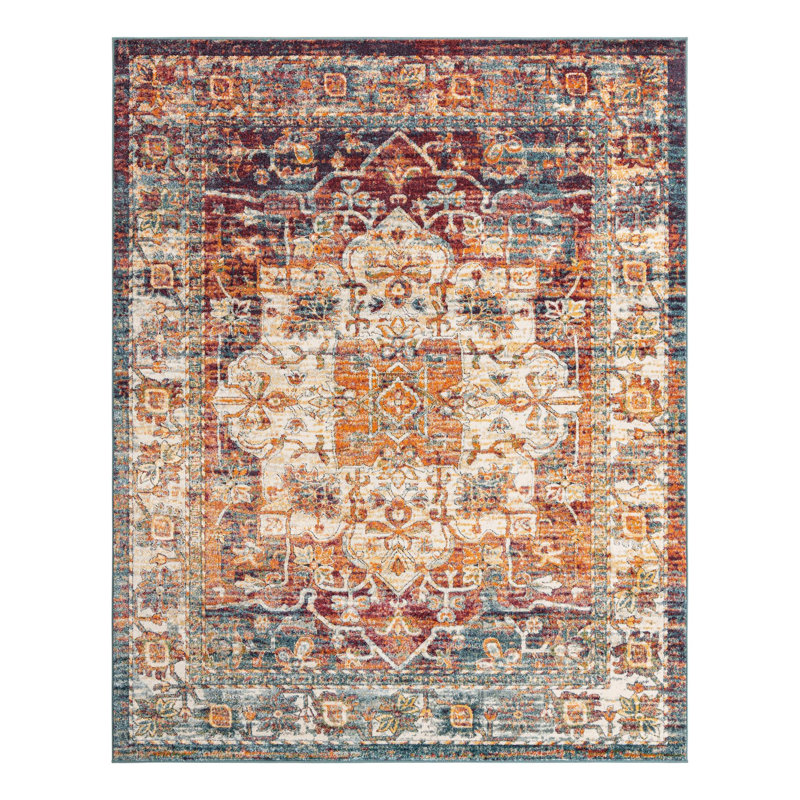 Tapis oriental orange Alresford, Rectangle 7 pi 10 po x 10 pi