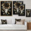 Crâne de cerf avec papillons - reproduction d'art sur toile traditionnelle-1125314506-1125314508
