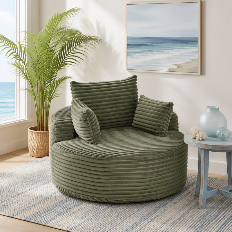 Canapé-lit une place en velours côtelé et éponge, 127 cm (50 po), aucun assemblage requis, fauteuil-lit moderne et moelleux pour salon, chambre, salle de détente et salle de projection.