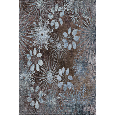 Premium Machine Washable Mayfield AMF2225 Floral Rug