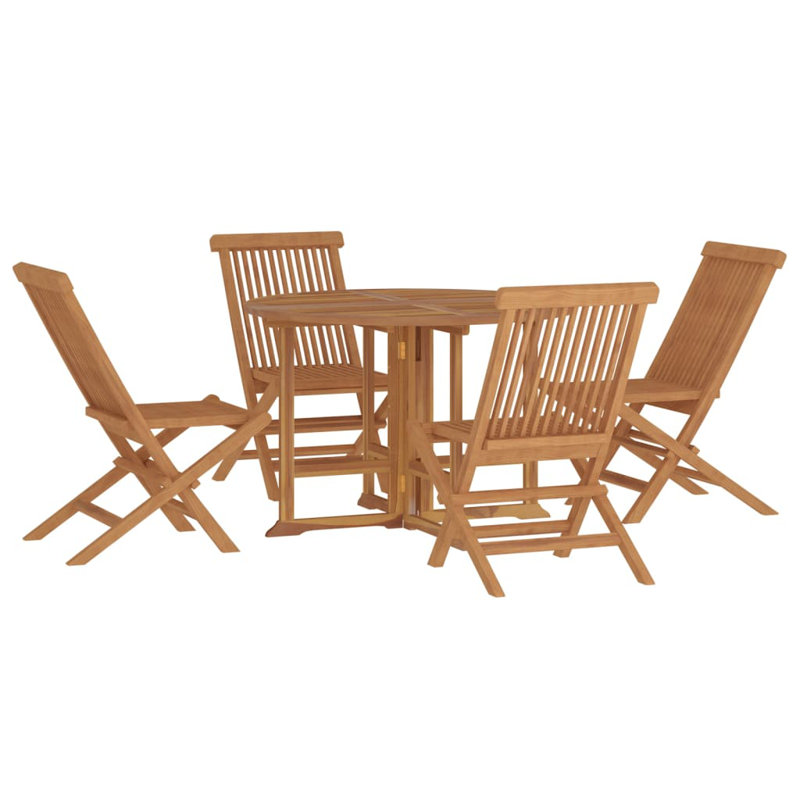 Jamaur 4 - Person Teak Patio Dining Set with Round Table