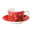 Wonderlust 5floz Teacup & Saucer, Mixed Set of 4