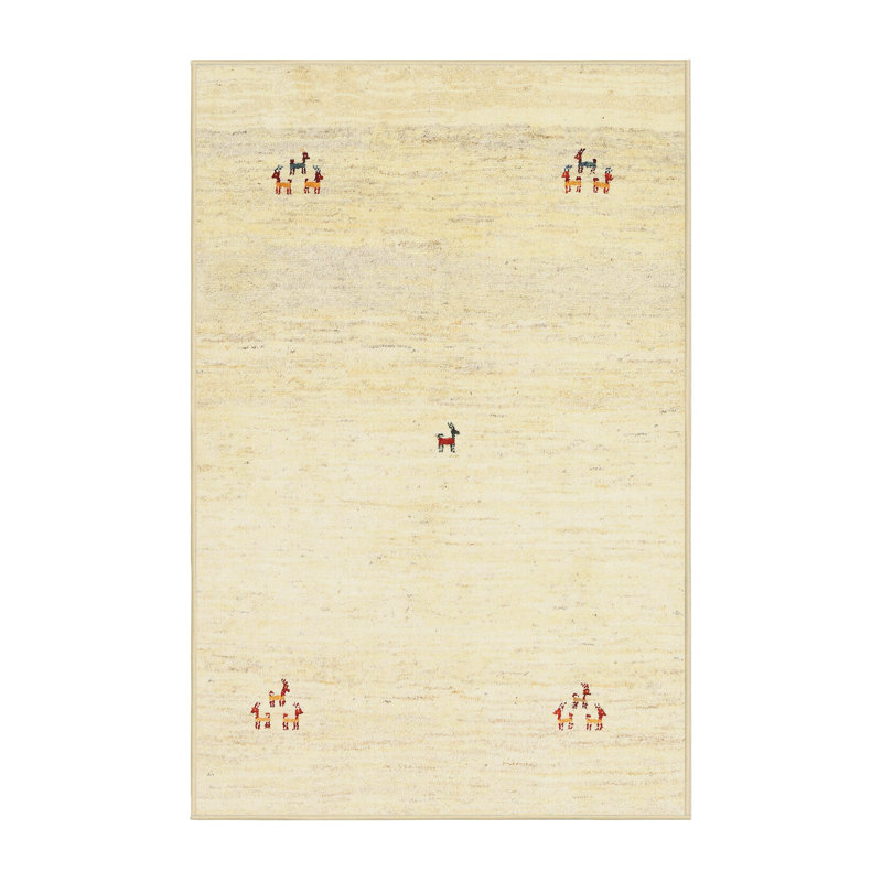 Tapis abstrait beige, Rectangle 5 pi x 7 pi