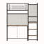 Lit mezzanine simple en métal avec cadre et garde-corps complets-2106556434