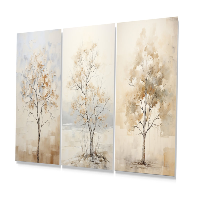 Minimalisme, érable beige, arbre, mélodie, H 28 po x l 36 po