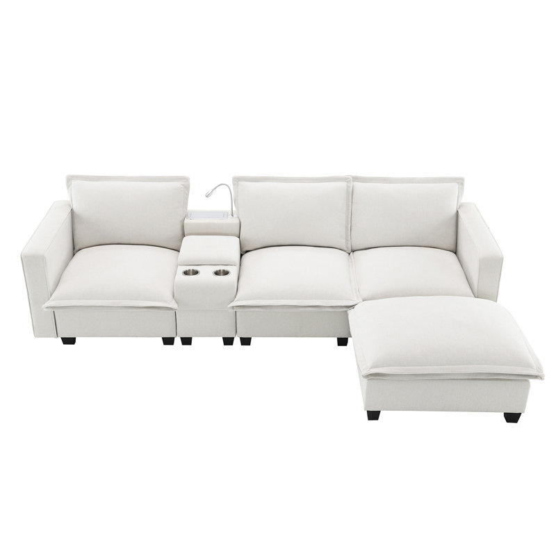 [VIDEO+NEW]109*57" Modern Sectional Cloud Sofa With Console