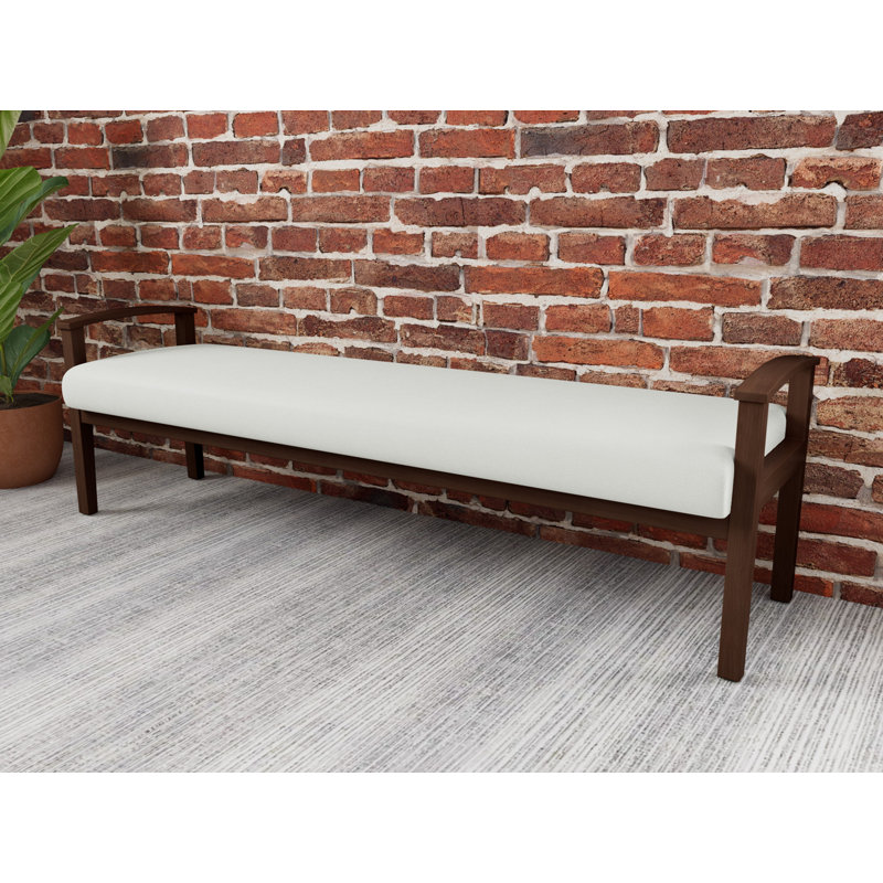 Banc en bois massif Amherst, Noyer Riftwood, Ombre portes ouvertes