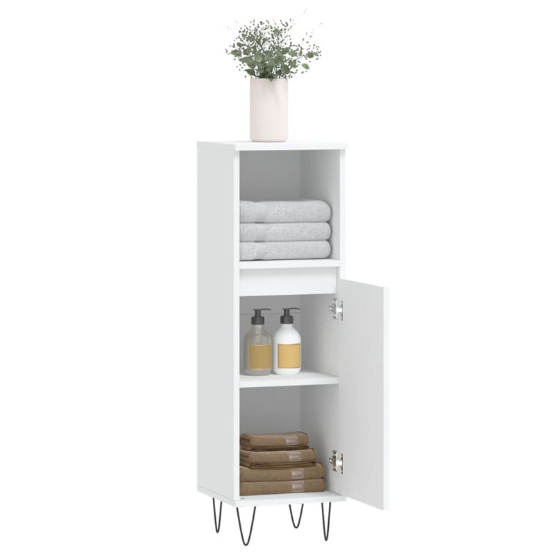 Huard Freestanding Linen Cabinet, White