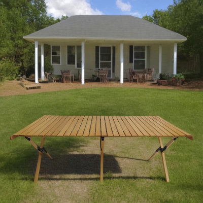 Table de salle à manger multifonctionnelle pliable en bois, naturelle
Intérieur et extérieur universel, naturel
