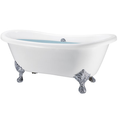 59" x 31" Clawfoot Soaking Acrylic Bathtub