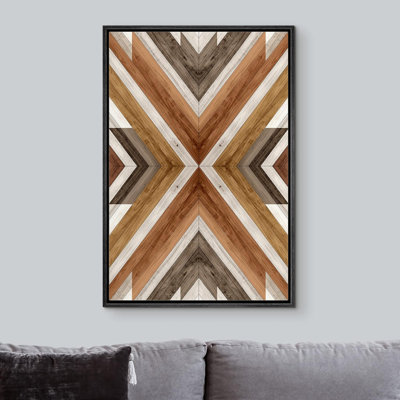 Geometric Western Shape Western Decor Tribal Wood Effect Panel Landscape Abstract Shapes Modern Nordic Artwork Minimal