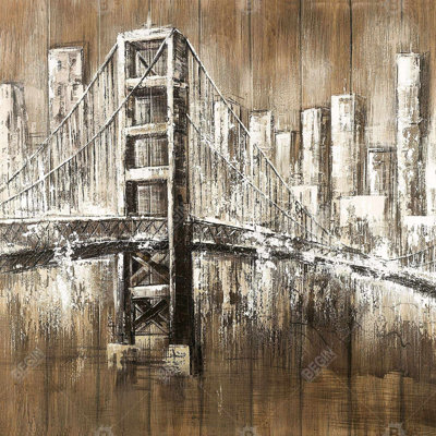 Golden Gate – Aged Finish | Brown Bedroom – Polyester Shower Curtain, Dye Sublimation Print, 71" W × 74" L