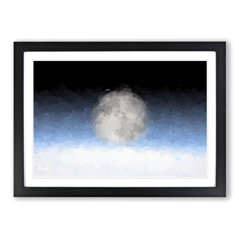 The Moon Above in Abstract - Picture Frame Graphic Art Print, Black Framed, 27cm H x 36cm W x 2cm D