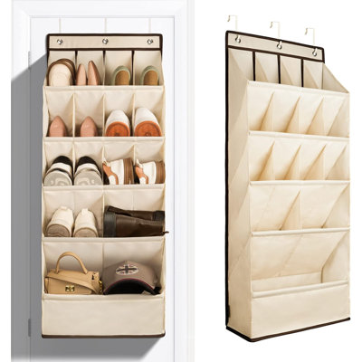 1 Pack Over-The-Door-Shoe-Organizers, Hanging Shoe Organizers, Over Door Organizer With 15 Pockets