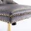 Fauteuil de bureau en velours avec base en métal A&A Furniture-339947772