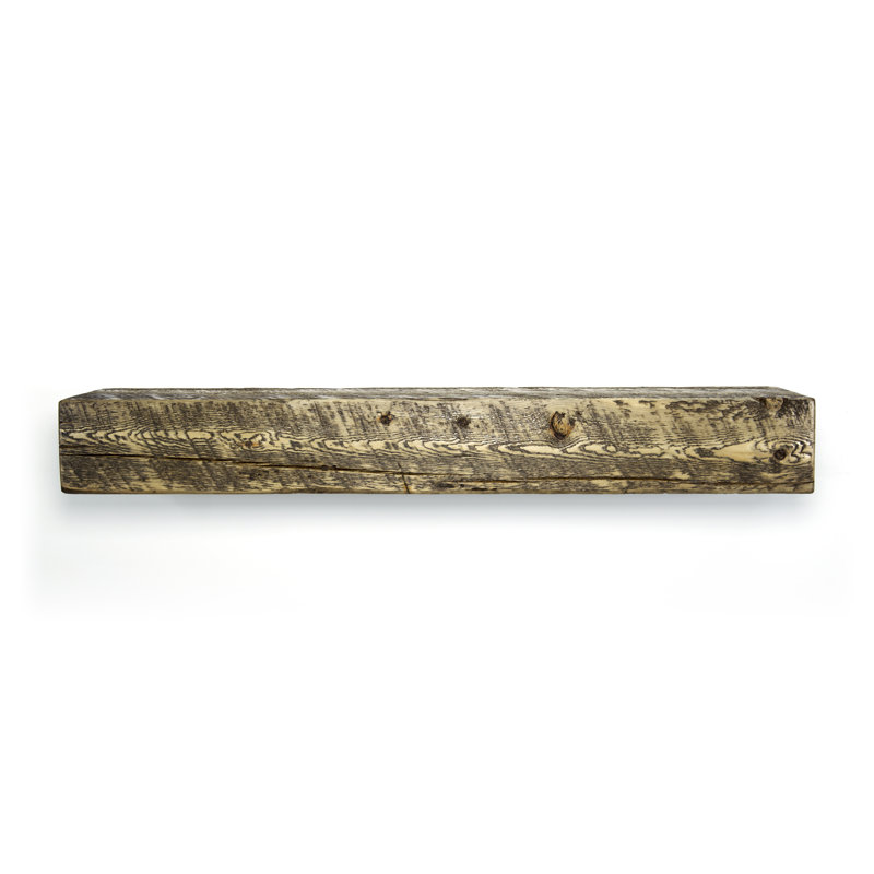 Aged Oak Poplar Hollow Modern Fireplace Mantel Shelf