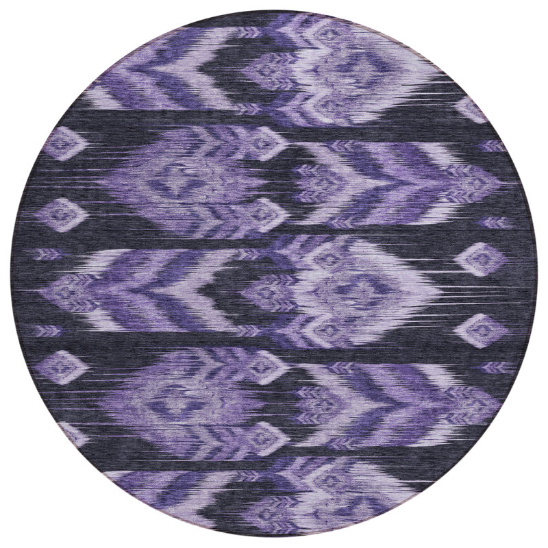 Tapis rond lavable mauve 8 pi Southwestern