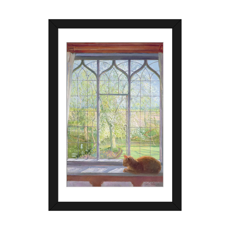 «Window», reproduction sur toile, H 24 po x l 16 po x P 1 po, Papier beaux-arts encadré noir, Blanc