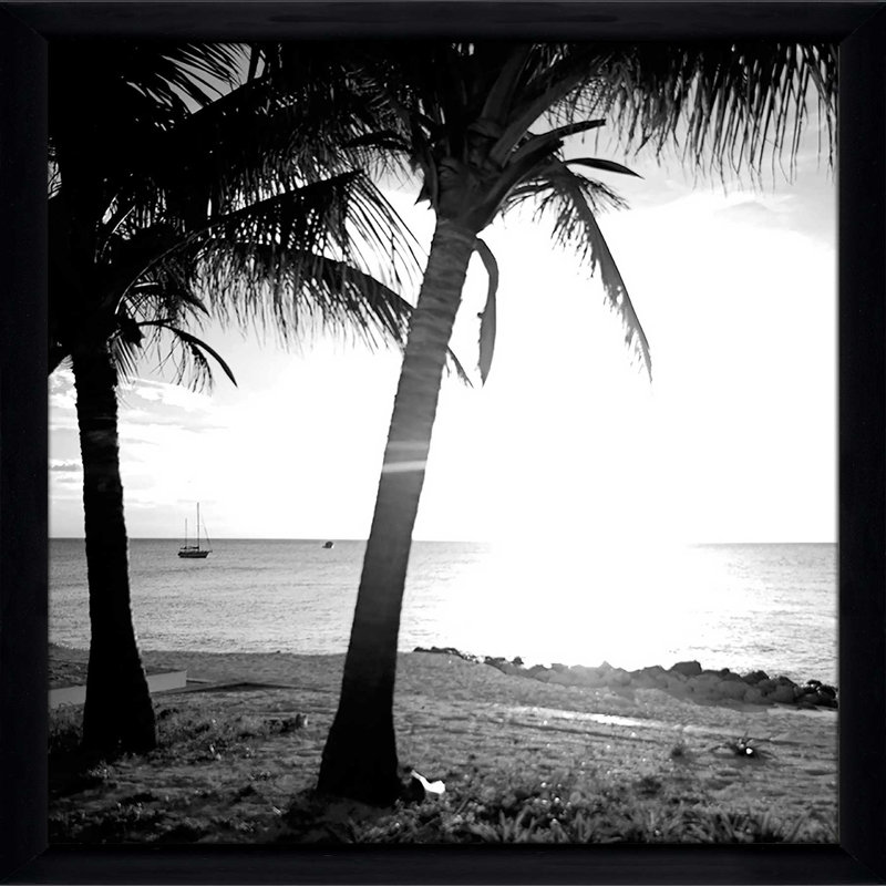 «BW Bimini Sunset II (Square)» par Susan Bryant, reproduction, Cadre noir, H 25,5 po x l 25,5 po x P 1 po