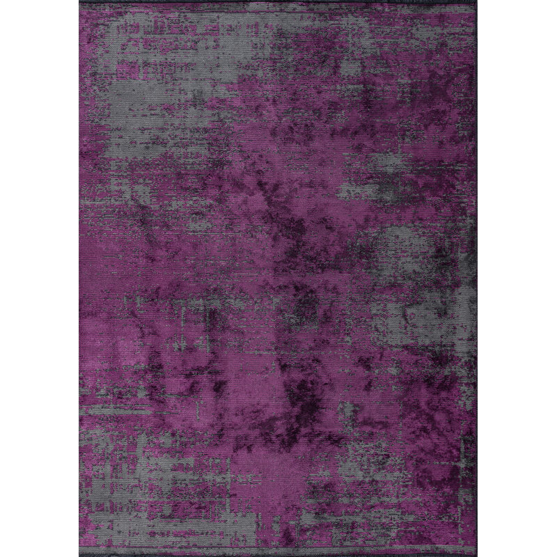 Rapture Gray/Purple Abstract Luxury Area Rug, Rectangle 7'10" x 11'2"