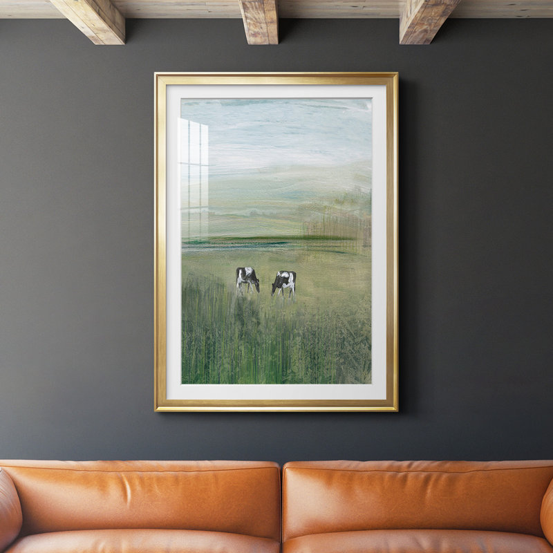32_Out To Pasture II, reproduction encadrée de qualité supérieure - prête à être accrochée, Cadre doré