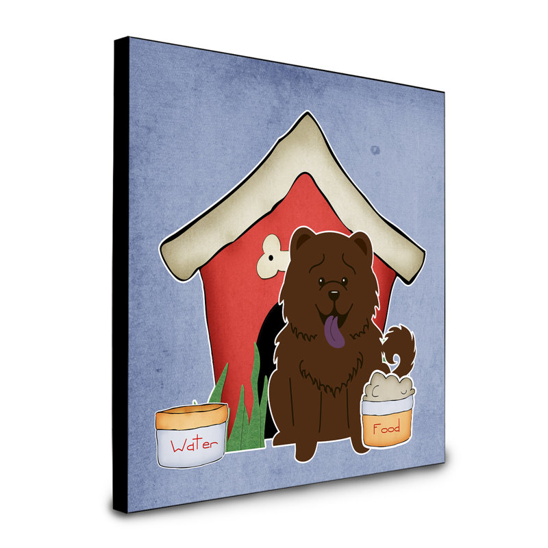 Panneau mural d’art collection dog house Scarvinia, Chow-chow chocolat