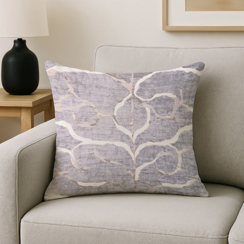 Coussin décoratif intérieur et extérieur Modern, Carré 18 po, Bleu floral 118