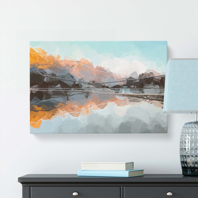 Mountain Reflection In Italy In Abstract - Wrapped Canvas Print, 50cm H x 76cm W x 3cm D